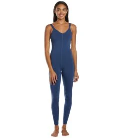 Everyday Yoga Radiant Solid Strappy Back Long Leotard 28" -Pranty Yoga Shop 1741746012195 truenavy 2a 1