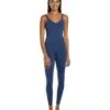 Everyday Yoga Radiant Solid Strappy Back Long Leotard 28" True Navy -Pranty Yoga Shop 1741746012195 truenavy 2a