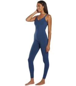 Everyday Yoga Radiant Solid Strappy Back Long Leotard 28" -Pranty Yoga Shop 1741746012195 truenavy 5a 1
