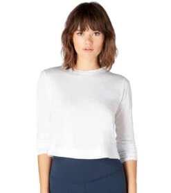 Beyond Yoga Back Out Reversible Cropped Yoga Pullover -Pranty Yoga Shop 1741822132259 white