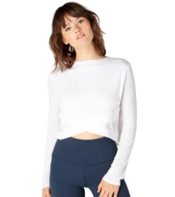 Beyond Yoga Back Out Reversible Cropped Yoga Pullover -Pranty Yoga Shop 1741822132259 white 2a