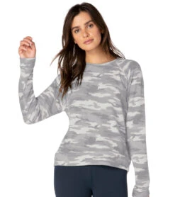Beyond Yoga Hacci Favorite Raglan Crew Yoga Pullover Gray Camo Heather -Pranty Yoga Shop 1741823246371 graycamoheather