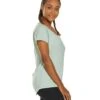Marika Huntington Short Sleeve Yoga Tee Aqua Gray -Pranty Yoga Shop 1741845921827 aquagray 2a