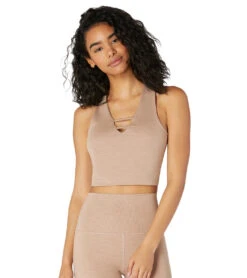 Beyond Yoga Heather Rib Cropped Yoga Tank Desert Suede Heather -Pranty Yoga Shop 1741848936483 desertsuedeheather