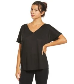 Bella + Canvas Slouchy V-Neck Tee 33 Bella + Canvas Slouchy V-Neck Tee -Pranty Yoga Shop 1741850476579 black