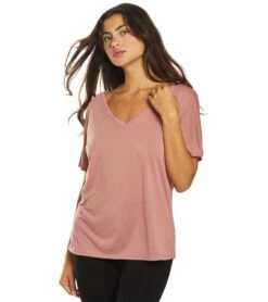 Bella + Canvas Slouchy V-Neck Tee 27 Bella + Canvas Slouchy V-Neck Tee -Pranty Yoga Shop 1741850738723 mauve