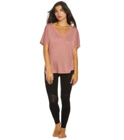 Bella + Canvas Slouchy V-Neck Tee 25 Bella + Canvas Slouchy V-Neck Tee -Pranty Yoga Shop 1741850738723 mauve 4a