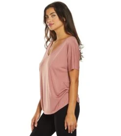 Bella + Canvas Slouchy V-Neck Tee 26 Bella + Canvas Slouchy V-Neck Tee -Pranty Yoga Shop 1741850738723 mauve 5a