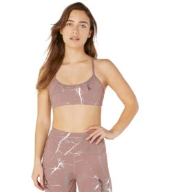 Beyond Yoga Lost Your Marbles Yoga Sports Bra Dusty Mauve/Shiny Gunmetal Marble -Pranty Yoga Shop 1741851459619 dustymauveshinygunmetalmarble