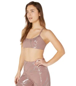 Beyond Yoga Lost Your Marbles Yoga Sports Bra Dusty Mauve/Shiny Gunmetal Marble