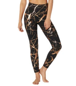 Beyond Yoga Lost Your Marbles High Waisted 7/8 Yoga Leggings -Pranty Yoga Shop 1741851787299 blackshinyrosegoldmarble