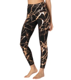 Beyond Yoga Lost Your Marbles High Waisted 7/8 Yoga Leggings -Pranty Yoga Shop 1741851787299 blackshinyrosegoldmarble 2a