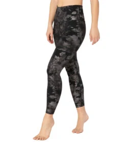 Beyond Yoga Foil Floral High Waisted 7/8 Yoga Leggings Black/Gray Foil Floral
