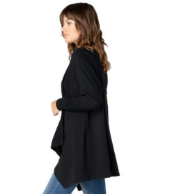 Beyond Yoga Ribbed Draped Yoga Cardigan Black -Pranty Yoga Shop 1741855555619 black 4a