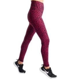 DYI Printed Signature Yoga Leggings Crimson Leopard