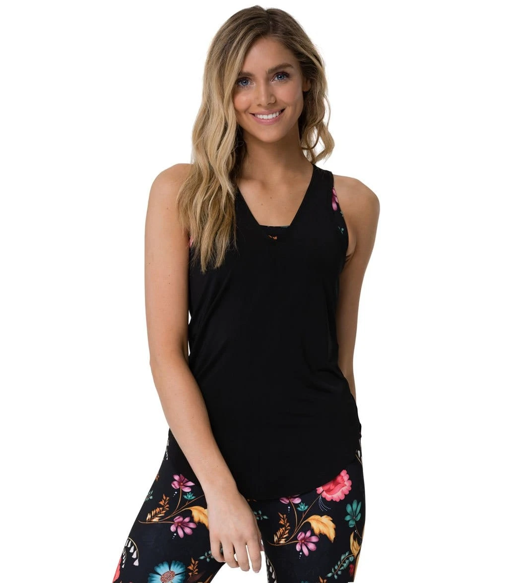 Onzie Glossy V Yoga Tank Black 6 Onzie Glossy V Yoga Tank Black - Image 4