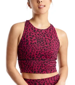 DYI High Neck Elevate Racer Yoga Sports Bra Crimson Leopard -Pranty Yoga Shop 1765490982947 crimsonleopard