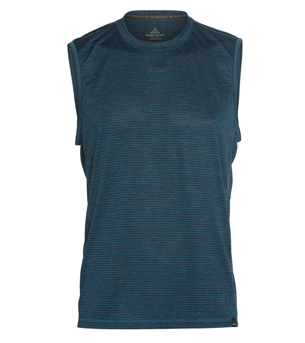 PrAna Men's Hardesty Muscle Tee Atlantic Stripe 4 PrAna Men's Hardesty Muscle Tee Atlantic Stripe - Image 2