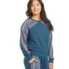 Spiritual Gangster Stripe Malibu Crew Neck Pullover Caribbean -Pranty Yoga Shop 1797999231011 caribbean 2a