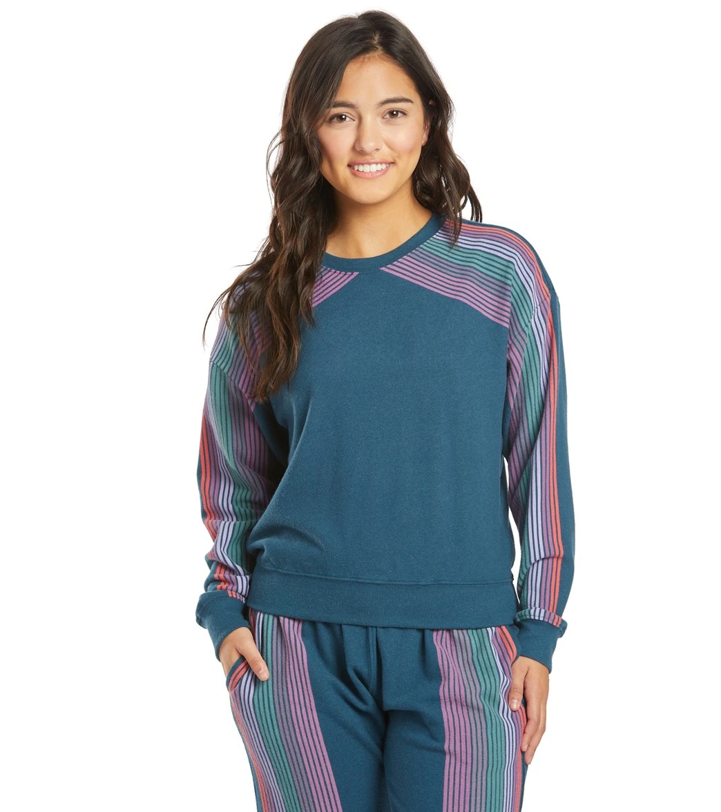 Spiritual Gangster Stripe Malibu Crew Neck Pullover Caribbean 7 Spiritual Gangster Stripe Malibu Crew Neck Pullover Caribbean - Image 5