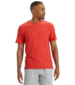 Vuori Men's Strato Tech Yoga Tee Melon Heather -Pranty Yoga Shop 1805247283235 melonheather