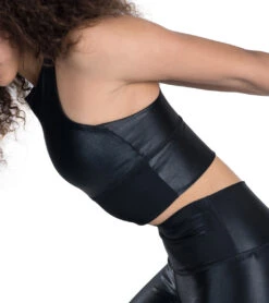 DYI High Neck Shine Elevate Racer Yoga Sports Bra Black -Pranty Yoga Shop 1871506112547 black 4a