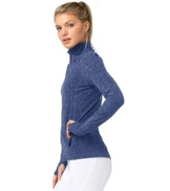 Beyond Yoga Spacedye Fitted Mock Neck Jacket Serene/Hazy Blue