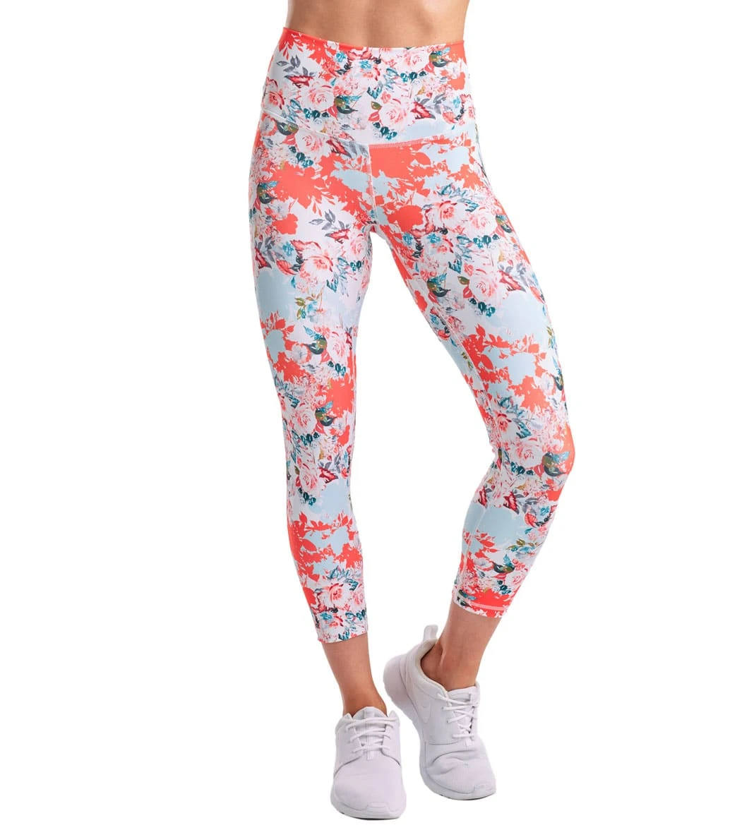 DYI Printed Signature 7/8 Yoga Leggings Nectarine Floral 4 DYI Printed Signature 7/8 Yoga Leggings Nectarine Floral - Image 2
