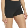 Everyday Yoga Uphold Solid High Waisted Hot Yoga Shorts 1" Black -Pranty Yoga Shop 4099707404323 black 2a 1