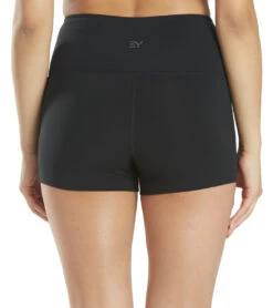 Everyday Yoga Uphold Solid High Waisted Hot Yoga Shorts 1" Black -Pranty Yoga Shop 4099707404323 black 3a 1