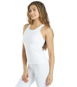 Everyday Yoga Serenity Thin Strap Support Tank White 10 Everyday Yoga Serenity Thin Strap Support Tank White -Pranty Yoga Shop 4099708944419 white 5a