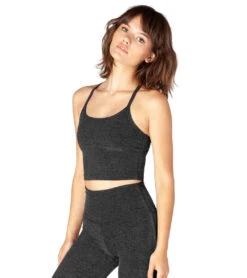 Beyond Yoga Spacedye Slim Racerback Cropped Tank Black/Charcoal -Pranty Yoga Shop 4112299458595 blackcharcoal 4a