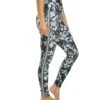 Marika Joanne Track Yoga Leggings Black Chopped Floral