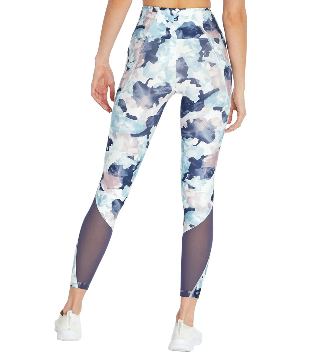 Marika Airbrush Yoga Leggings Crown Blue Abstract 4 Marika Airbrush Yoga Leggings Crown Blue Abstract - Image 2