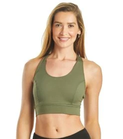 Free People Light Synergy Yoga Crop Top Army -Pranty Yoga Shop 4327285227563 army
