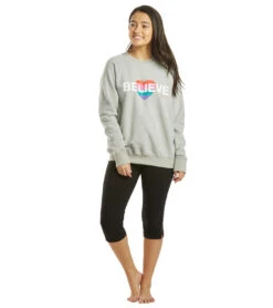 Spiritual Gangster Believe Classic Crew Sweatshirt -Pranty Yoga Shop 4328273674283 mediumheathergrey 4a