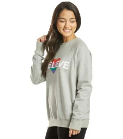 Spiritual Gangster Believe Classic Crew Sweatshirt -Pranty Yoga Shop 4328273674283 mediumheathergrey 5a