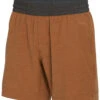 PrAna Men's The Slope 7" Inseam Yoga Shorts Dark Walnut -Pranty Yoga Shop 4356114317355 darkwalnut 2a
