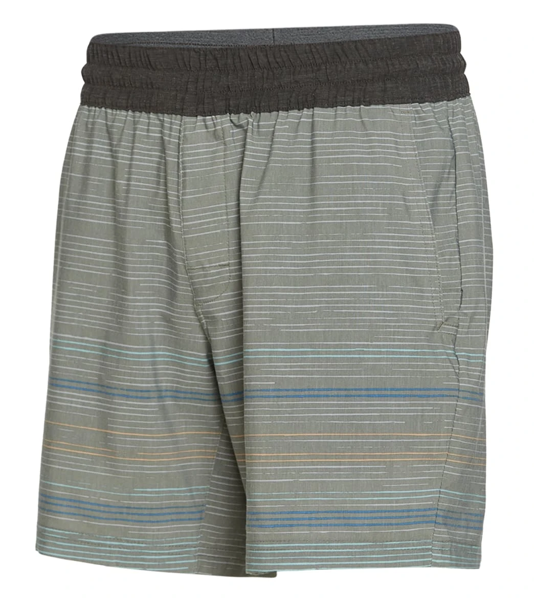 PrAna Men's The Slope 7" Inseam Yoga Shorts Rye Green Soundwave 3 PrAna Men's The Slope 7" Inseam Yoga Shorts Rye Green Soundwave