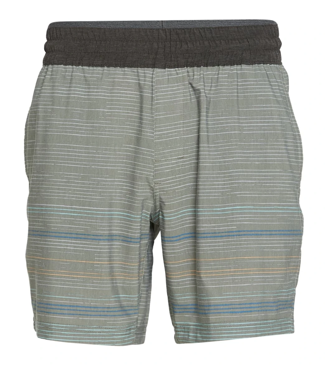 PrAna Men's The Slope 7" Inseam Yoga Shorts Rye Green Soundwave 5 PrAna Men's The Slope 7" Inseam Yoga Shorts Rye Green Soundwave - Image 3