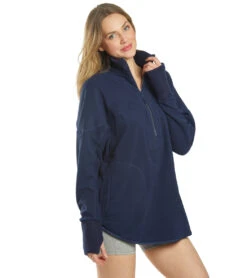 Free People Mountain Dreamin Recycled Half Zip Navy