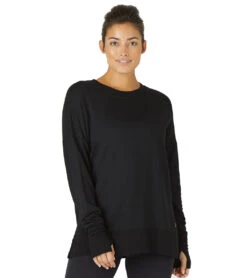 Glyder Lounge Long Sleeve Tee Black -Pranty Yoga Shop 4391638597675 black