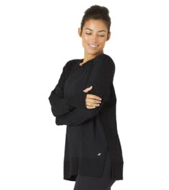 Glyder Lounge Long Sleeve Tee Black -Pranty Yoga Shop 4391638597675 black 3a