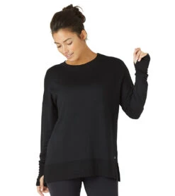 Glyder Lounge Long Sleeve Tee Black -Pranty Yoga Shop 4391638597675 black 4a