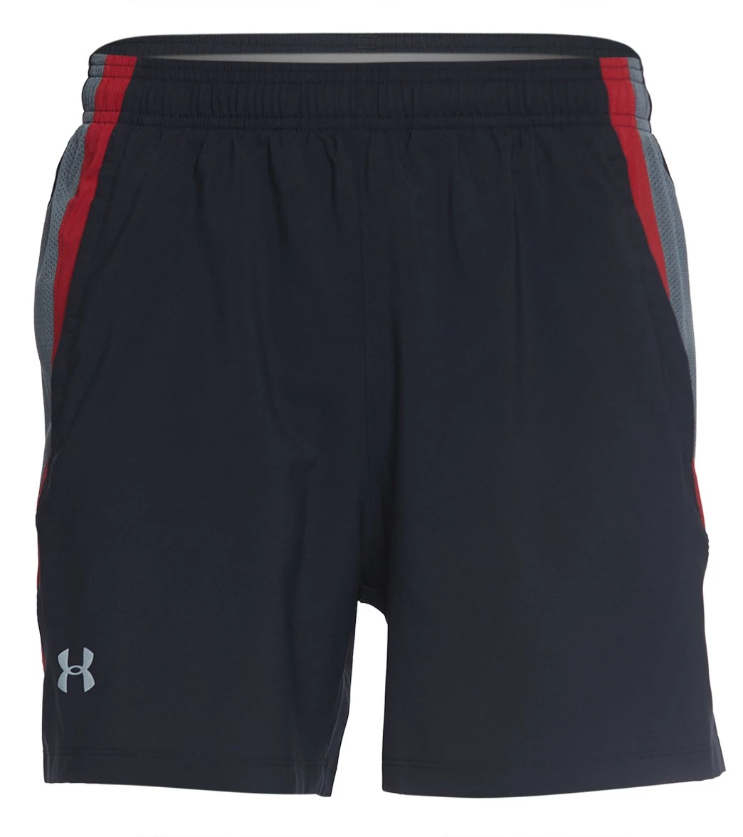 Under Armour Men's UA Launch SW 5" Short Black/Aruba Red 5 Under Armour Men's UA Launch SW 5" Short Black/Aruba Red - Image 3