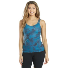 Everyday Yoga Tie Dye Radiant Strappy Back Support Tank Indigo