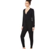 Beyond Yoga Cozy Fleece Overlapping Jumpsuit Black
