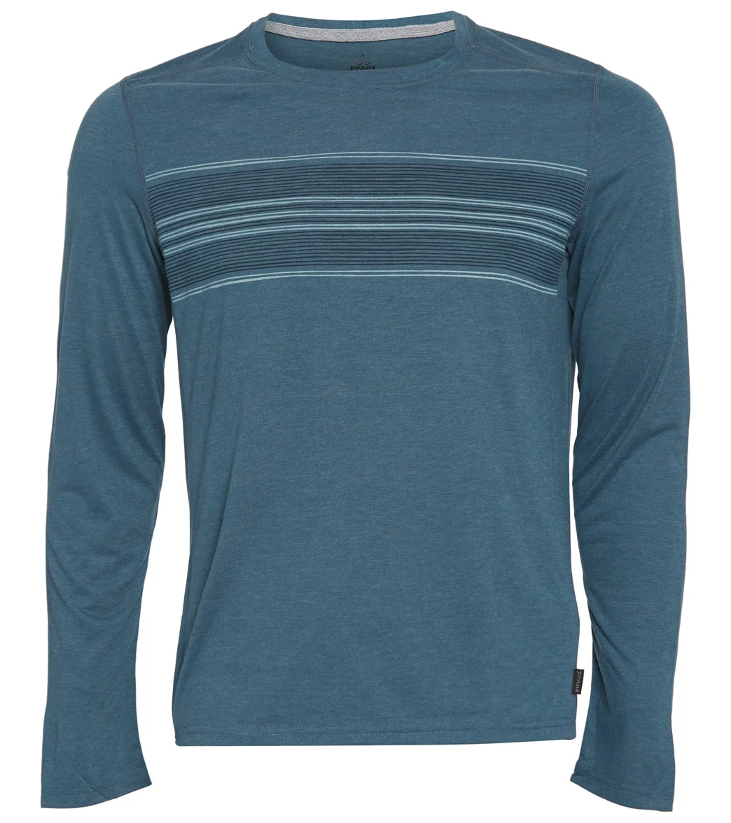 PrAna Men's Prospect Heights Graphic Long Sleeve Shirt Deep Stellar Stripe 4 PrAna Men's Prospect Heights Graphic Long Sleeve Shirt Deep Stellar Stripe - Image 2