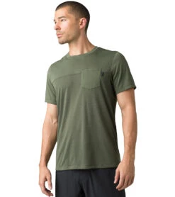 PrAna Men's Milo Short Sleeve Tee -Pranty Yoga Shop 4519933476907 ryegreen
