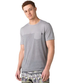 PrAna Men's Milo Short Sleeve Tee -Pranty Yoga Shop 4519933509675 grey